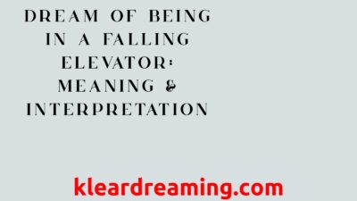 Dream of Being in a Falling Elevator