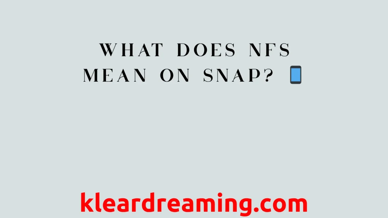 What Does NFS Mean on Snap